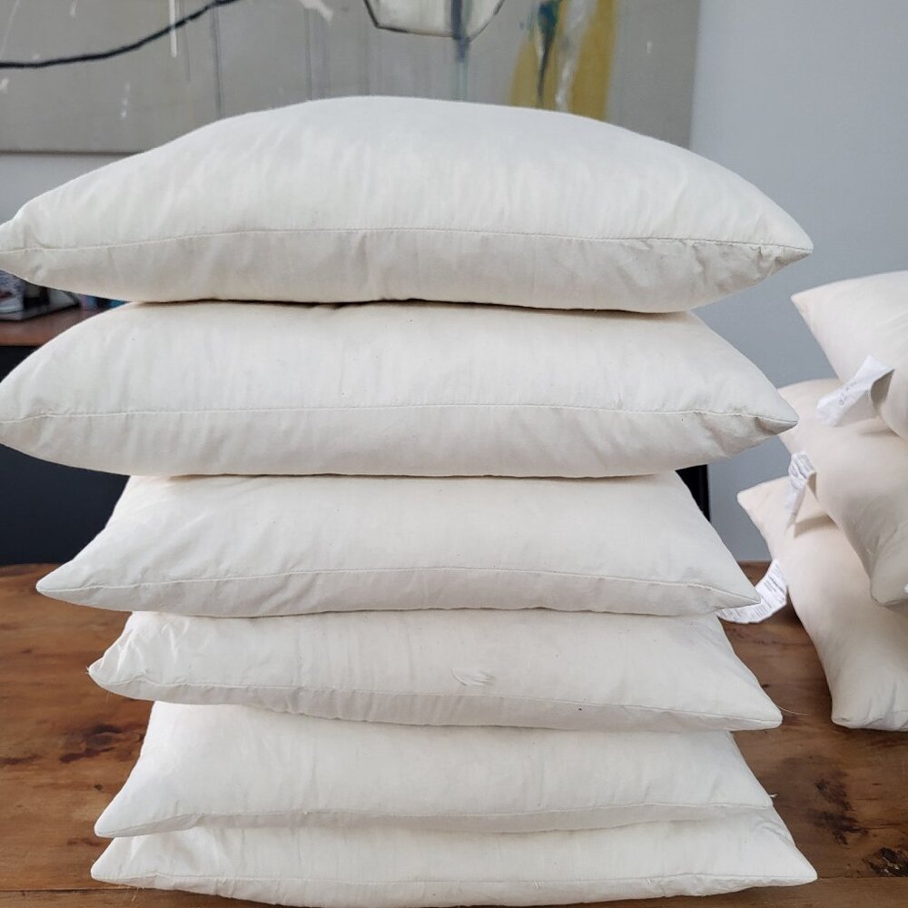 Five  17x17 Down Pillow Inserts